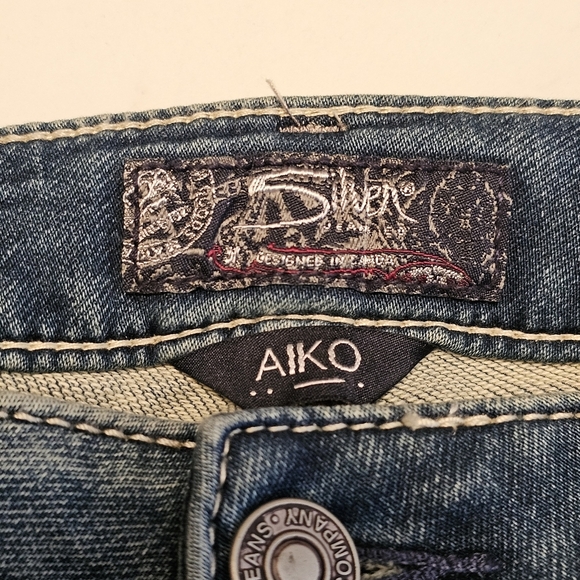 Silver Jeans Co. Aiko High Skinny Jeans W32 Medium Wash Distressed - Picture 7 of 16